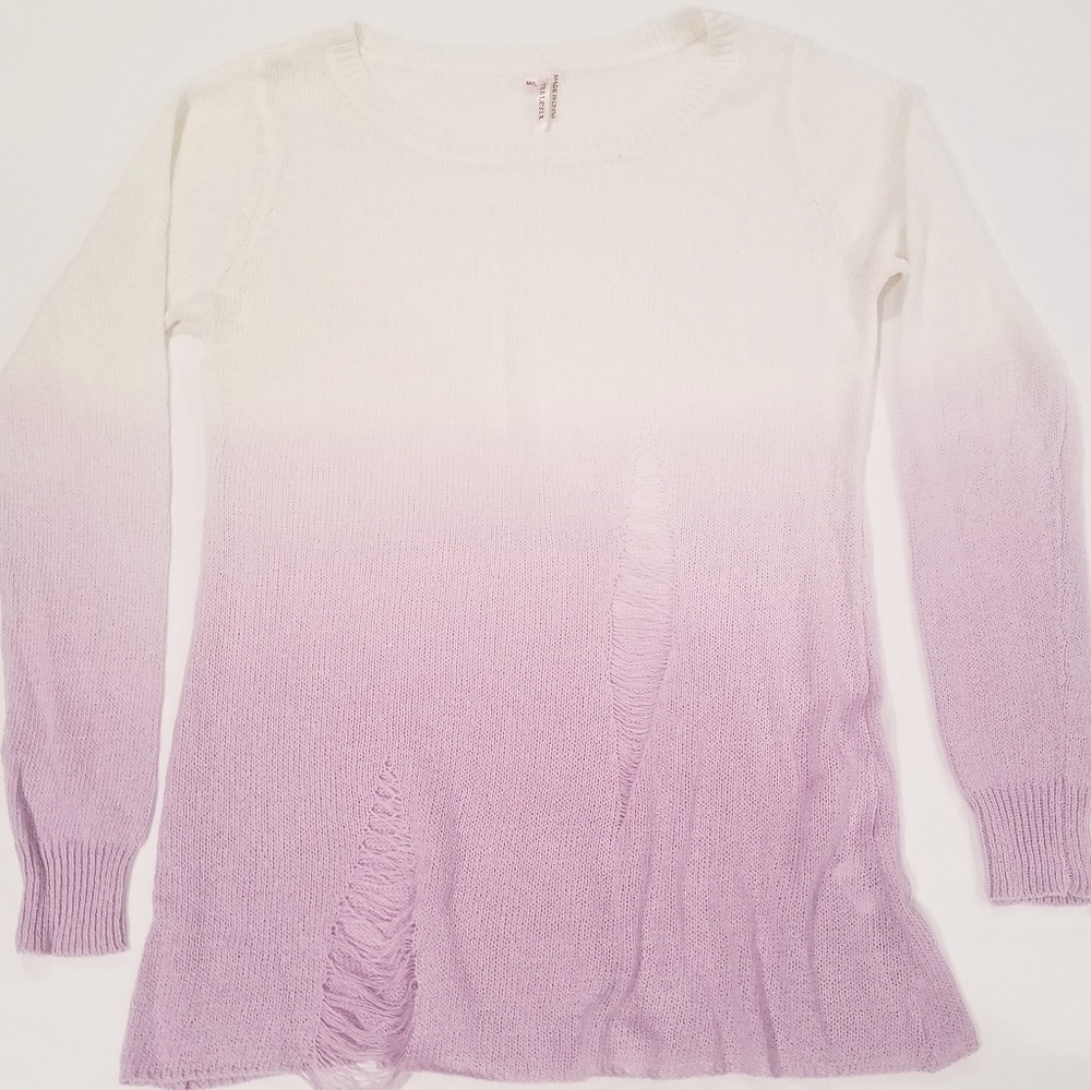 🆕️ Ombre white to purple deconstructed sweater 🆕